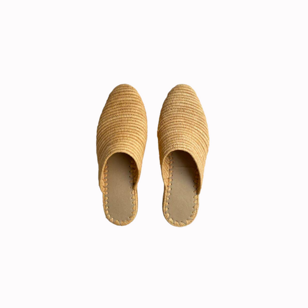 HAND MADE RAFFIA MULES