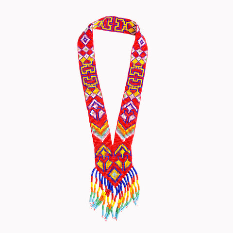 beaded necklace, tribal style jewellery, hand made, statement necklace