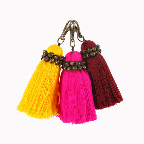 Tassel key chain, bag decoration, Boho accessories, Tassel holder, Boho key chain