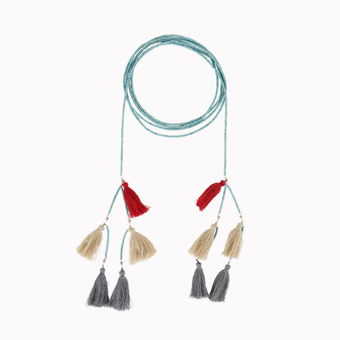 Wrap necklace, Tassels necklace, Wrap choker necklace, Women's jewellery, Tassels jewellery