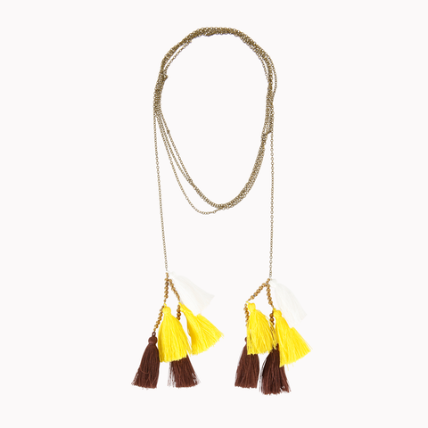 Wrap necklace, Tassels necklace, Wrap choker necklace, Women's jewellery, Tassels jewellery