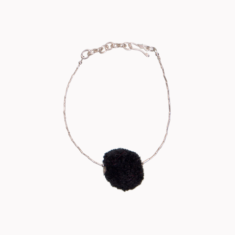 Pom pom jewellery, Delicate bracelet, Boho bracelet, Silver bracelet, Friendship bracelet