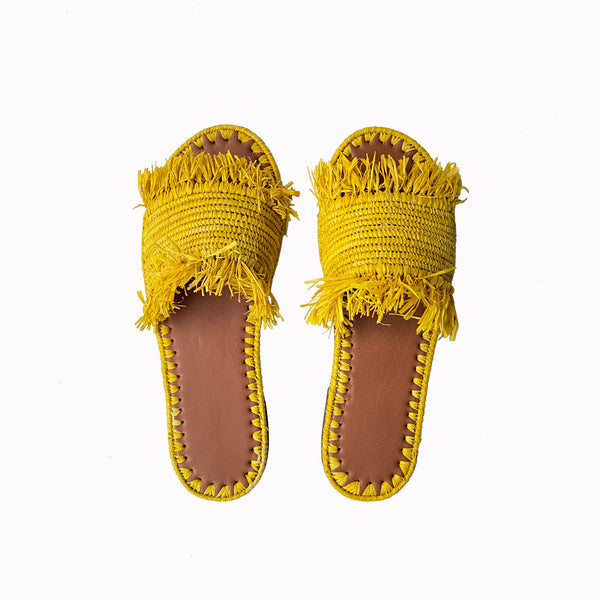 Yellow slides, Women straw flats, Summer sandals, Woven slides, Resort shows, Flats, Women sandals, Raffia slides, Women's sandals, Resort flats, Summer shoes