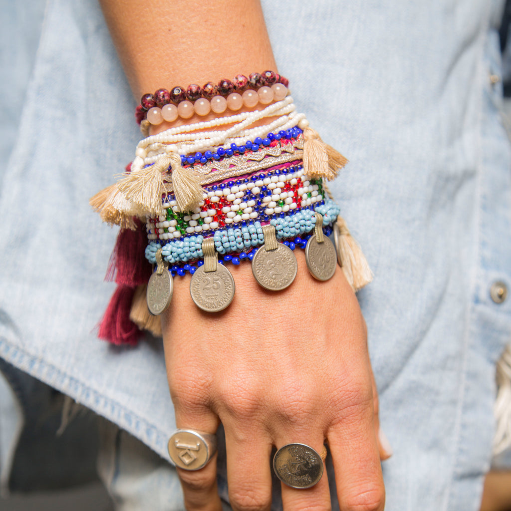 Tassel bracelet, Stack bracelets, Women's tassel jewellery, Bohemian Fashion, Friendship bracelet, Arm Party
