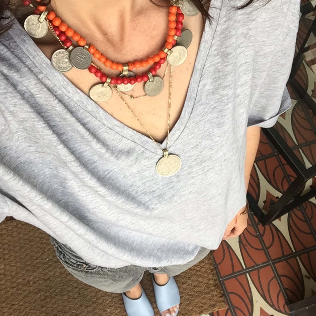 Bib necklace, coins pendants, statement jewellery, boho chic, gypsy soul