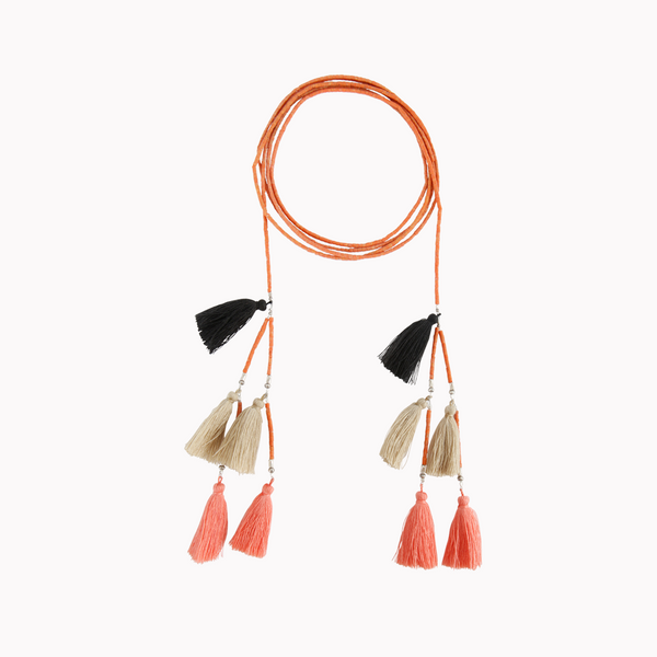 Wrap necklace, Tassels necklace, Wrap choker necklace, Women's jewellery, Tassels jewellery