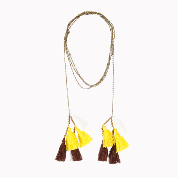 Wrap necklace, Tassels necklace, Wrap choker necklace, Women's jewellery, Tassels jewellery